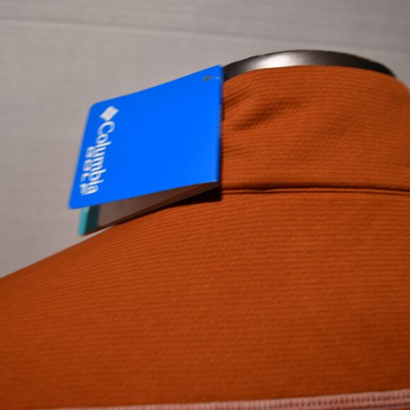 NWT Columbia Golf Men's SM 1/4 Zip Pullover Long Sleeve Orange Omni Wick/Shade - Picture 8 of 10